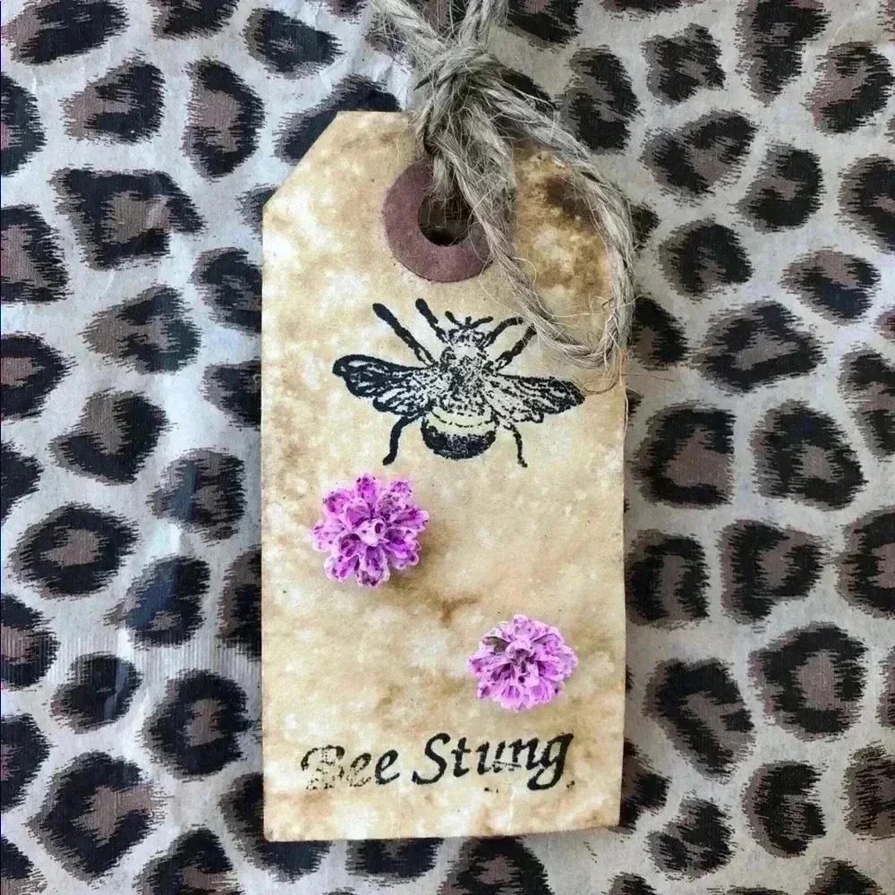 Handmade Purple Flower Earrings